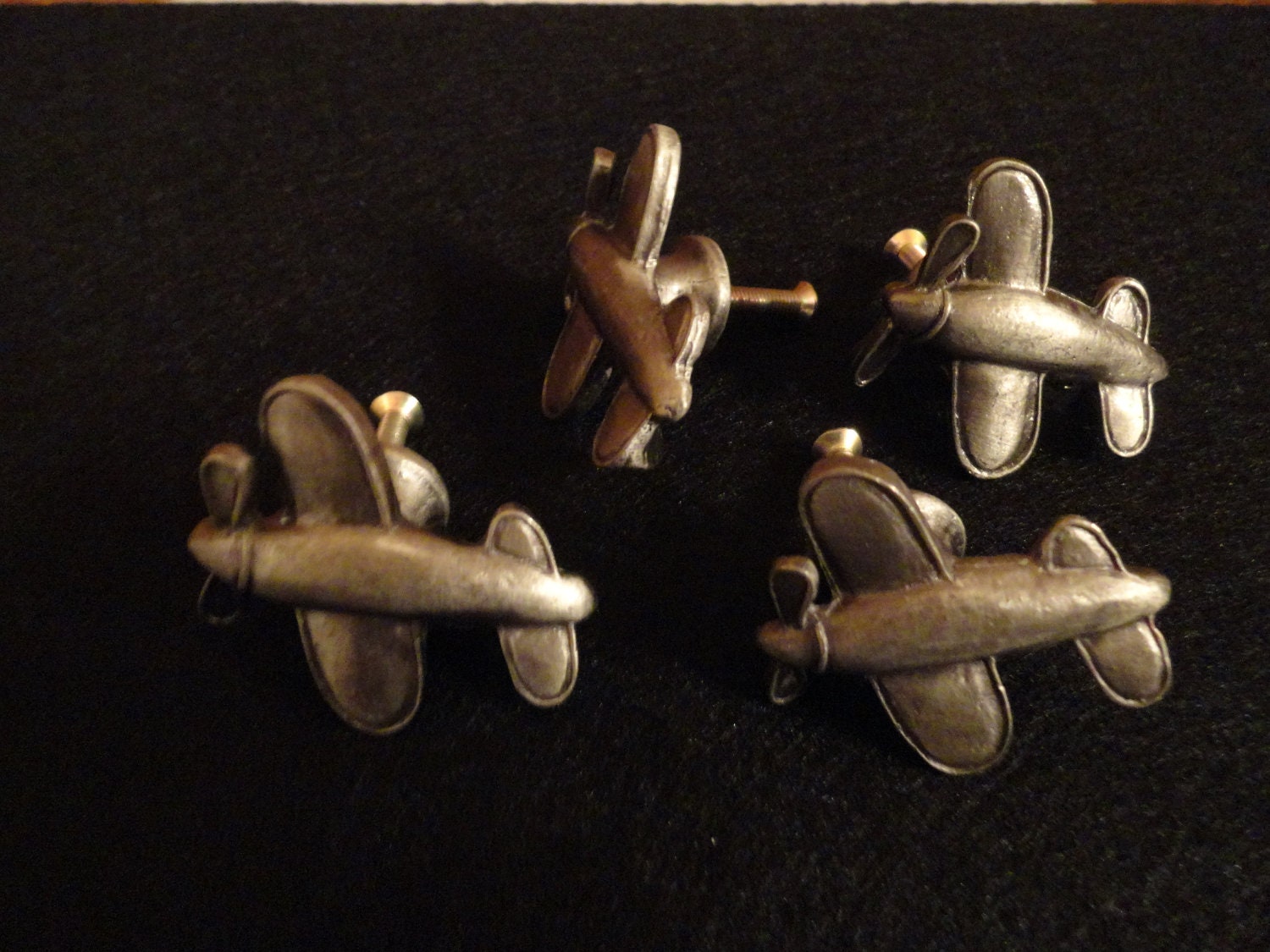 Airplane Drawer Pulls/Metal Airplane Knobs/Whimsical Knob/Set