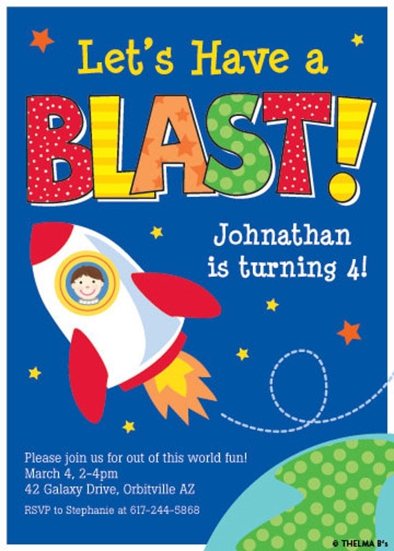 Outer Space Birthday Party Invitations 10