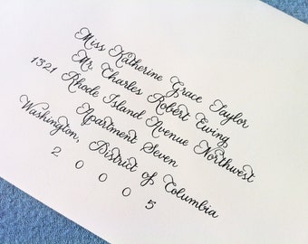 Custom Wedding Invitation Calligraphy : 'Leigh Anna' style
