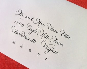 Custom Wedding Invitation Calligraphy : 'Megan' style