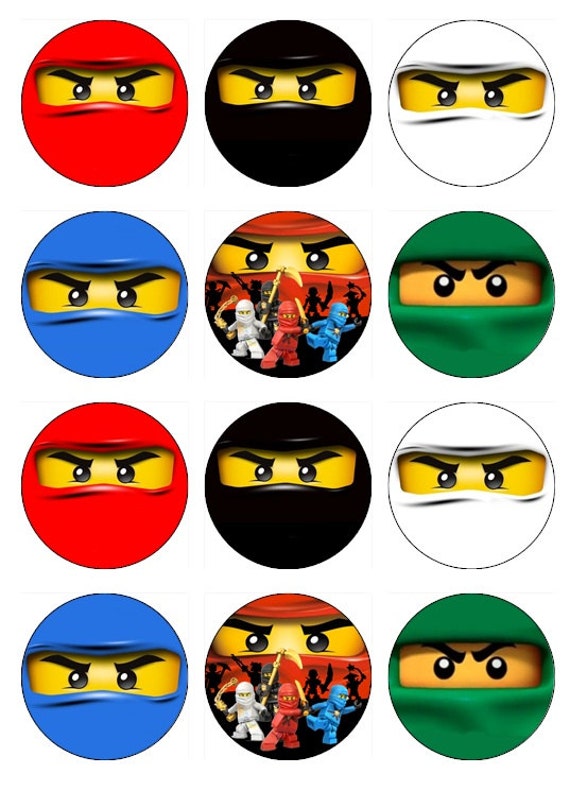 Items similar to NINJAGO Edible Cupcake Toppers 12 ninja images for ...