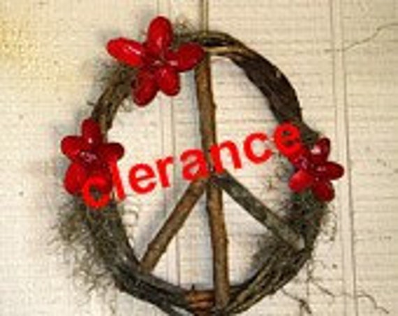Christmas Peace Sign Wreath by LouisianaBeautiful on Etsy