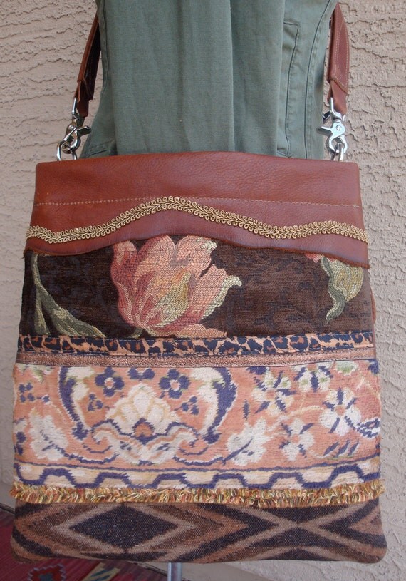 Items similar to Unique Mahogany Brown Leather Messenger bag With