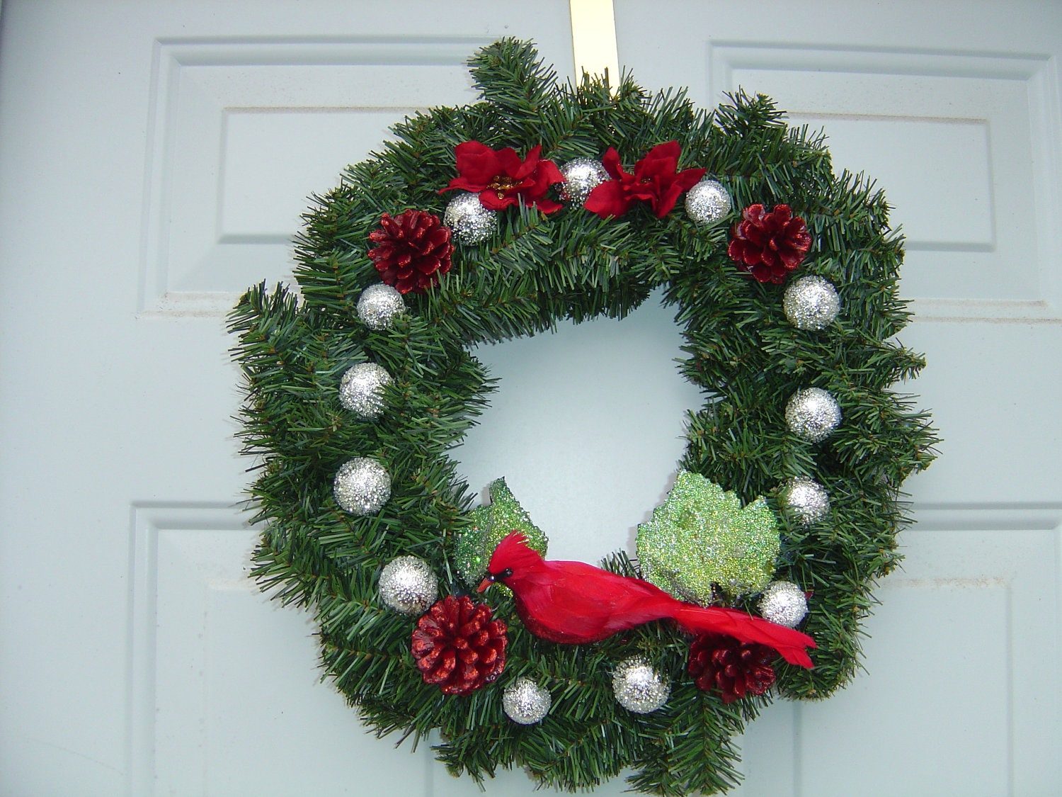 Holiday wreaths with Cardinals