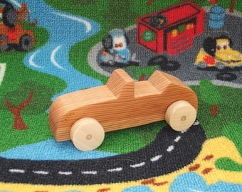 Beautiful, handcrafted, high quality wooden toy car (Convertible).
