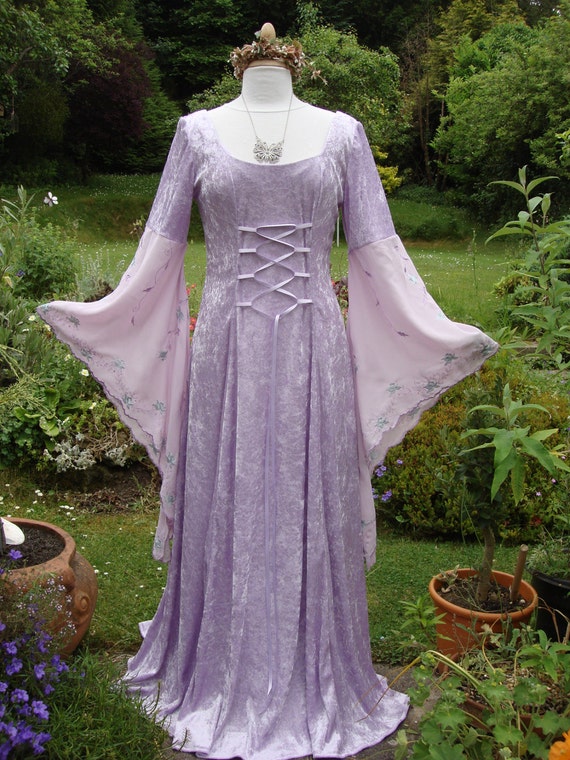 Stunning lilac fairy lotr renaissance medieval pagan wedding