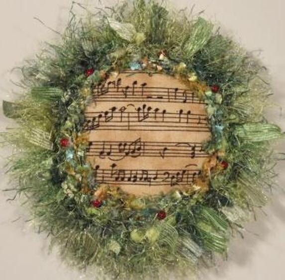 Christmas Ornament - Music Vintage OOAK