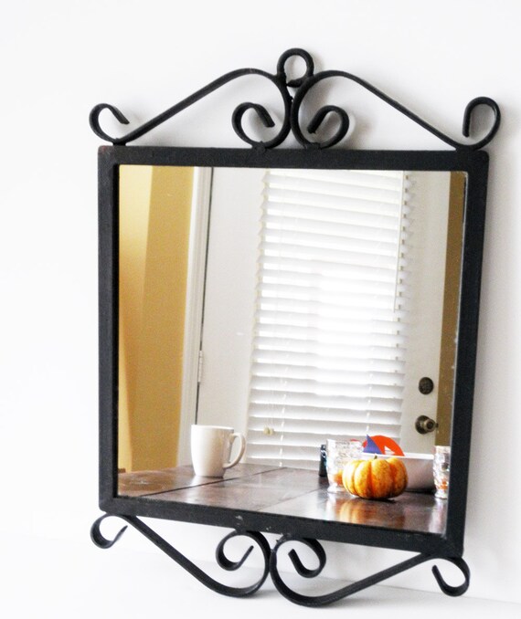 Black Wrought Iron Mirror