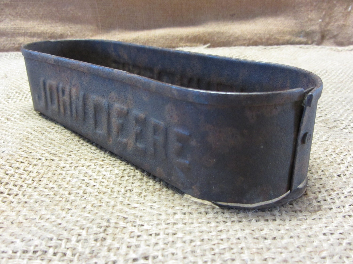 Vintage Metal John Deere Tractor Toolbox Antique Old Iron