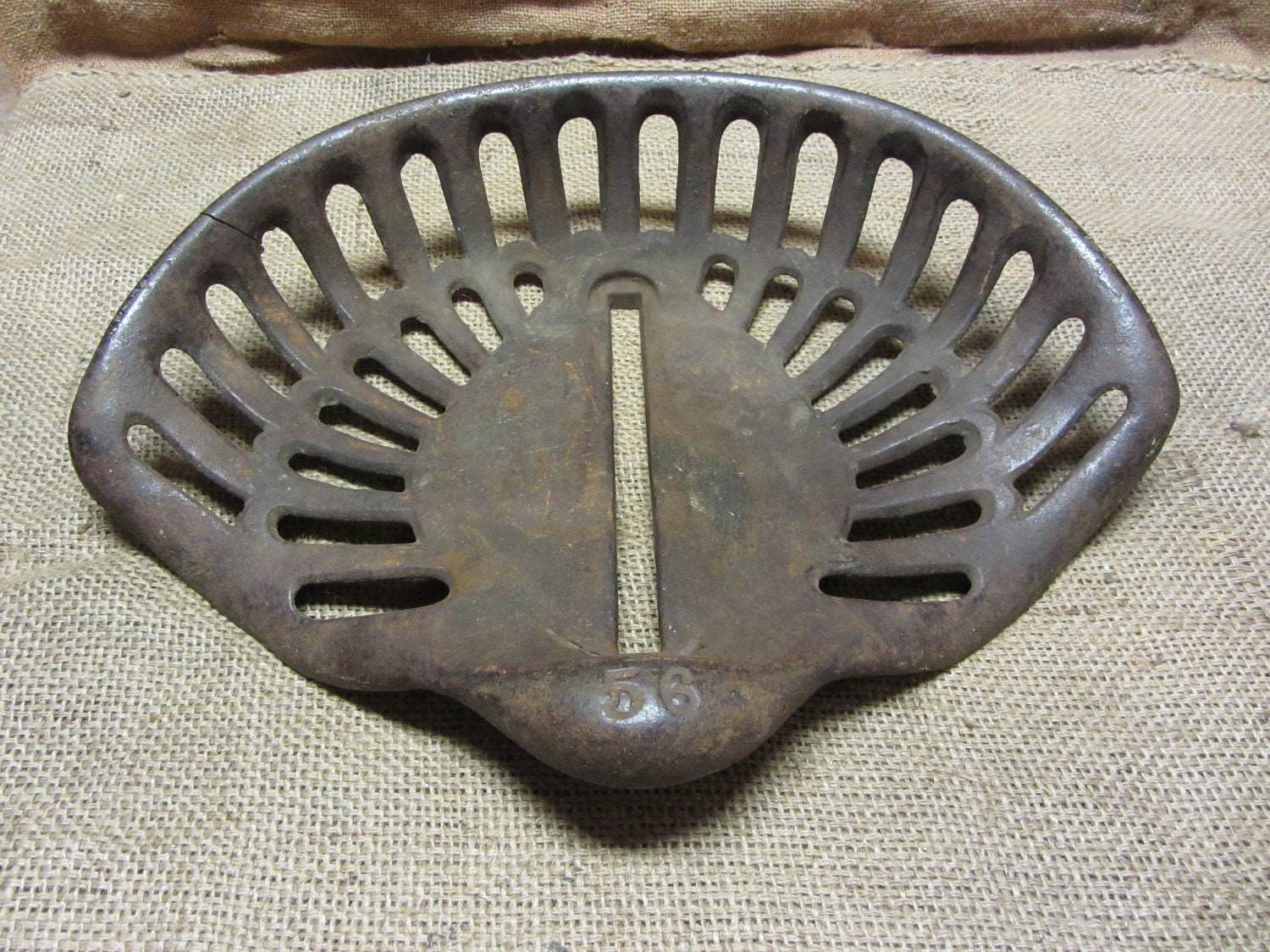 Vintage Cast Iron Tractor Seat Antique Old Iron Farm