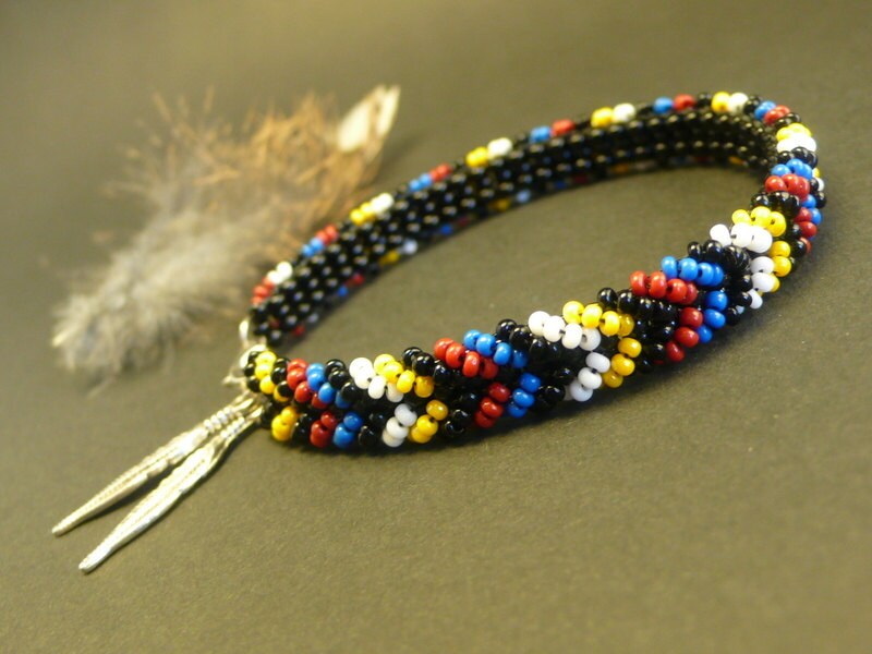 Seed bead bracelet Handmade Native American beadwork