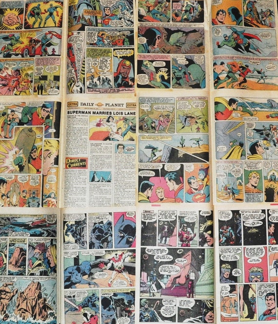 12 SUPERMAN & BATMAN Vintage Comic Book by TreasureTimeCapsule