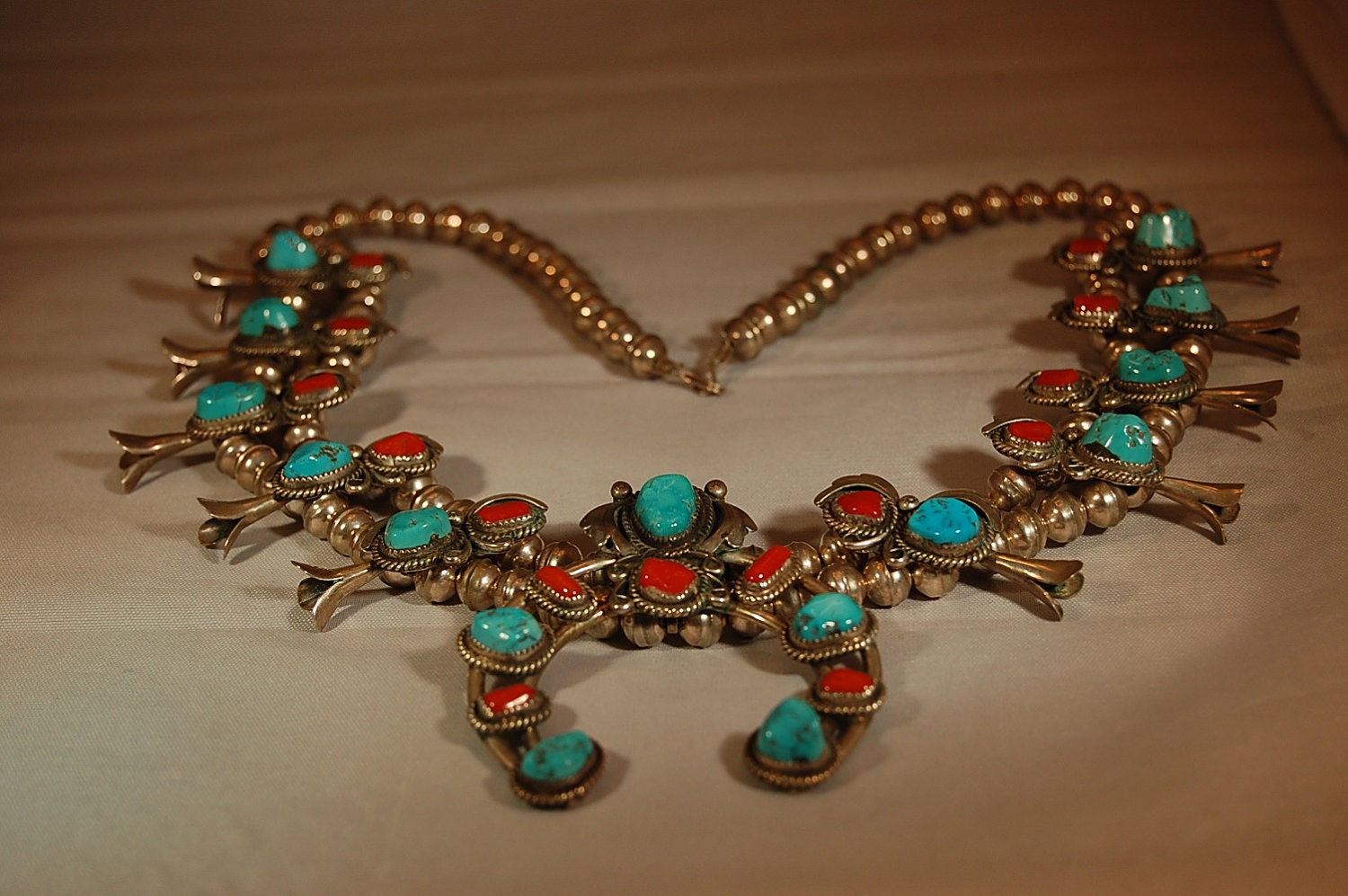 Southwest Native American Squash Blossom Necklace. 140 Grams