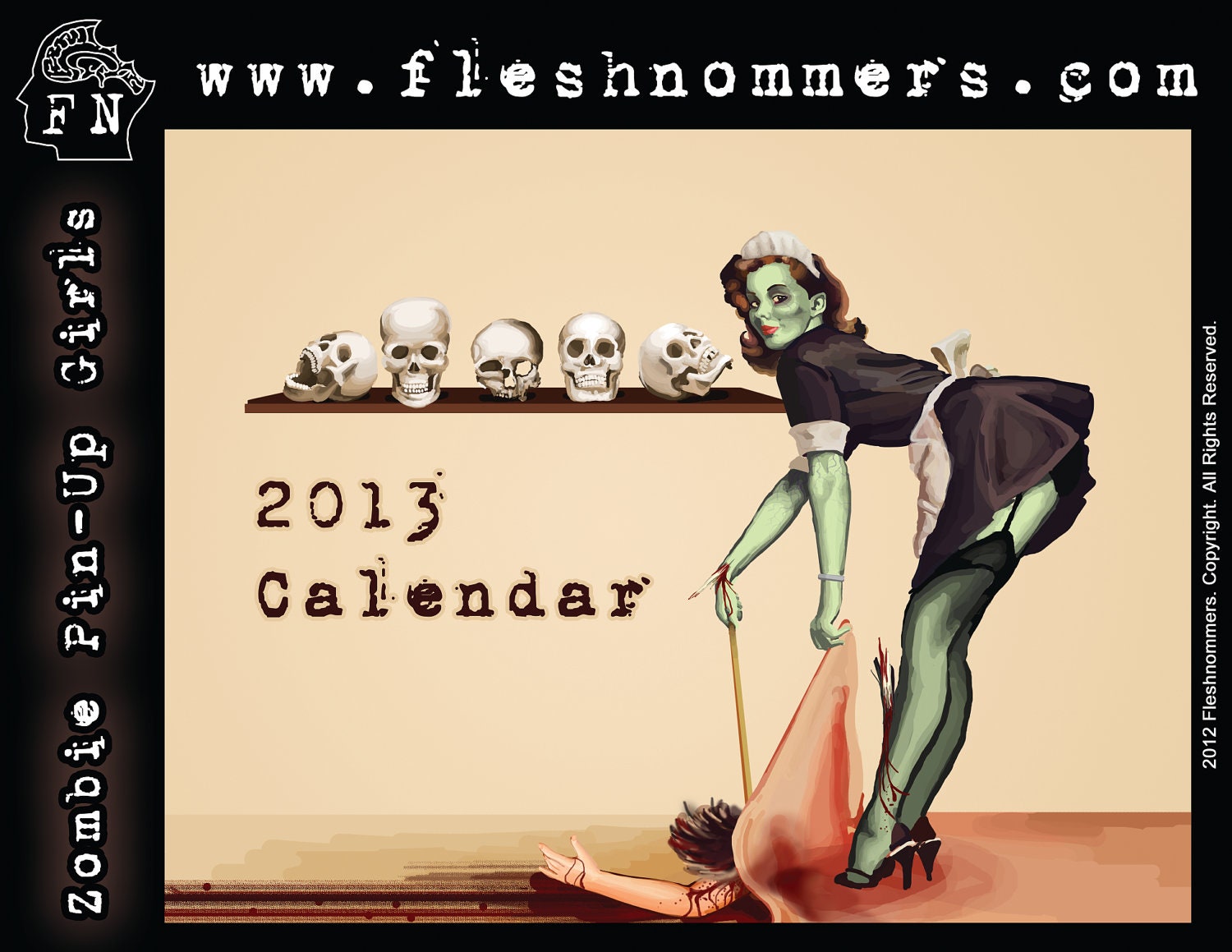 SALE 2013 Zombie PinUp Girl Calendar