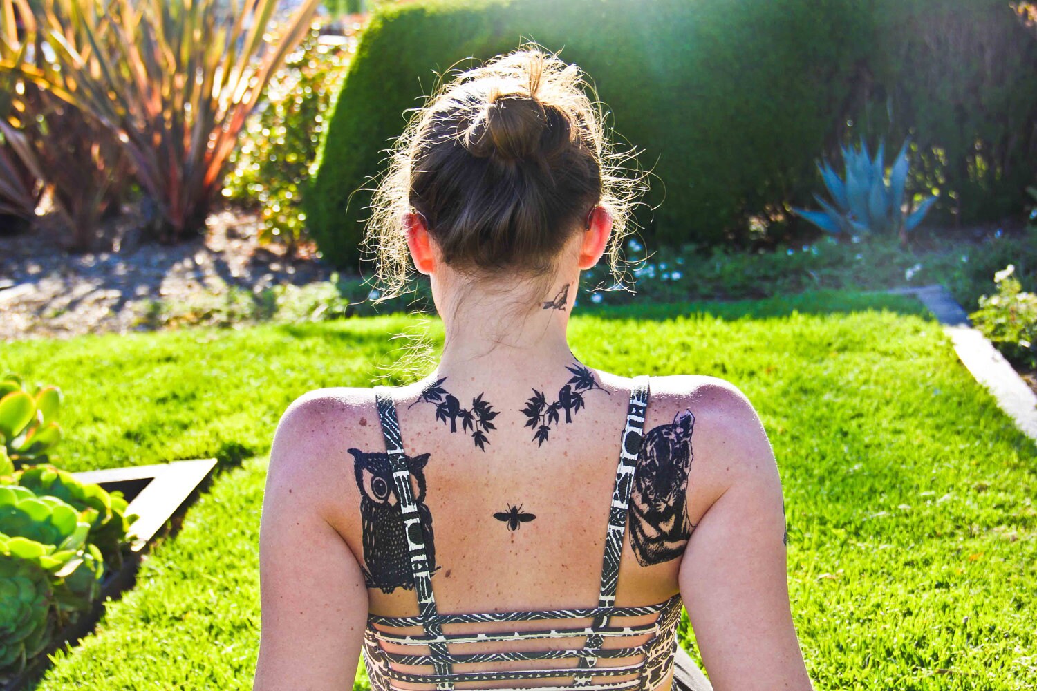 Owl temporary tattoo Set of 2 by Tattify on Etsy