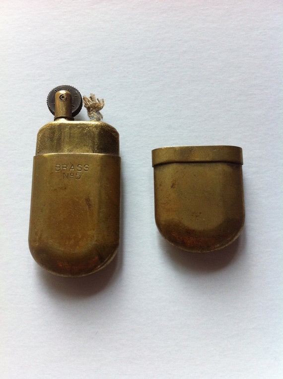 Vintage Smoke Stone Brass No 5 Cigarette Lighter Circa