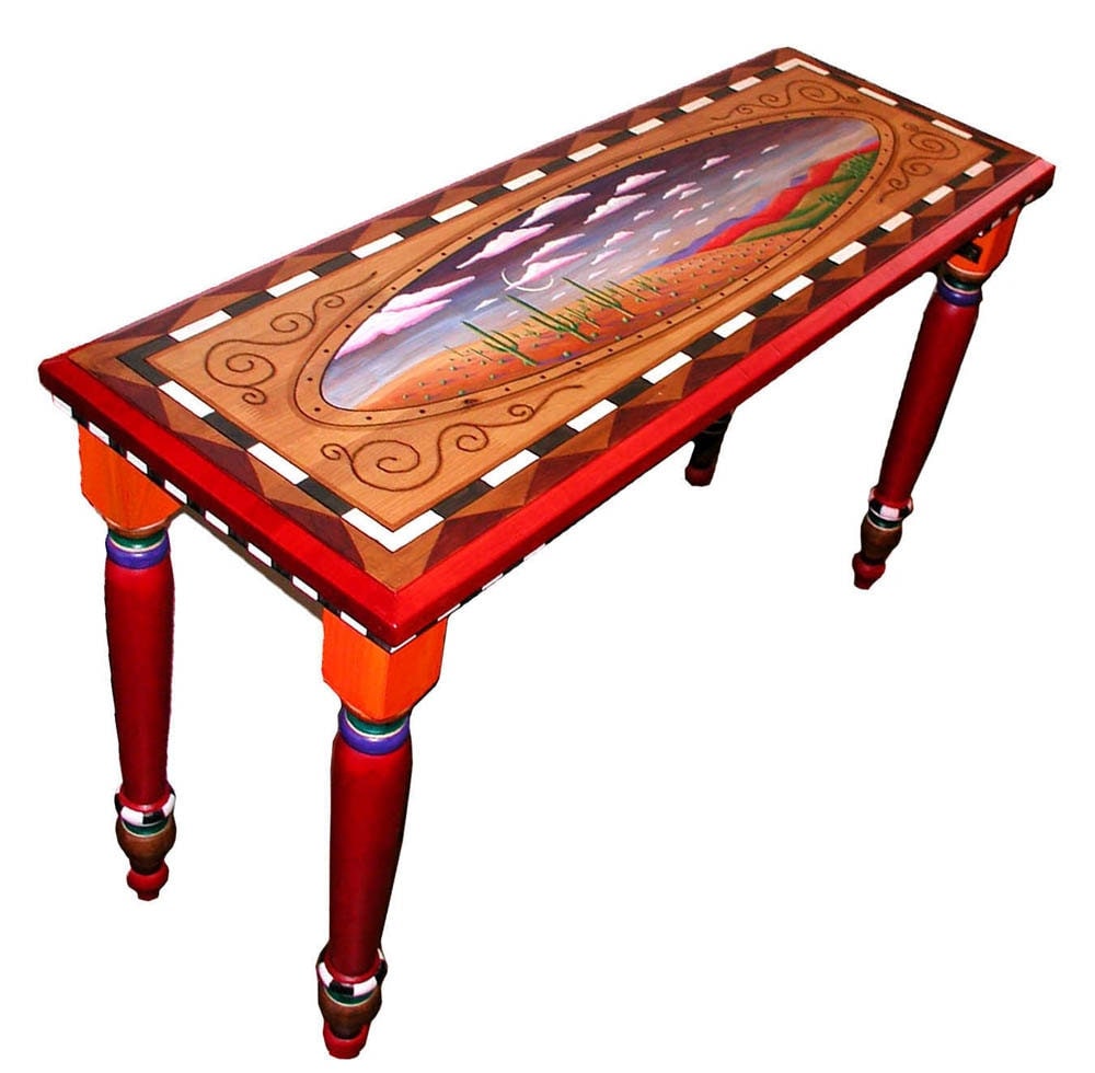 Hand painted Southwest Style Sofa Table functional art