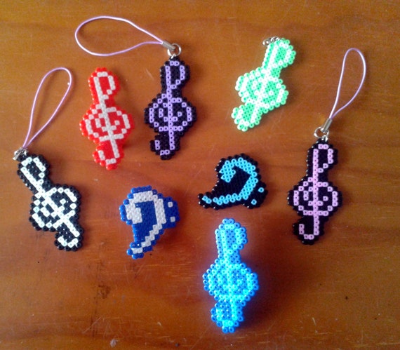 perler beads hama patterns bead treble keychains clef pearler sol key fuse claves diy fa notes melty chains keychain similar