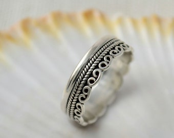 Sterling silver, Patterned Ring, ha ndmade in UK, Leeds ...