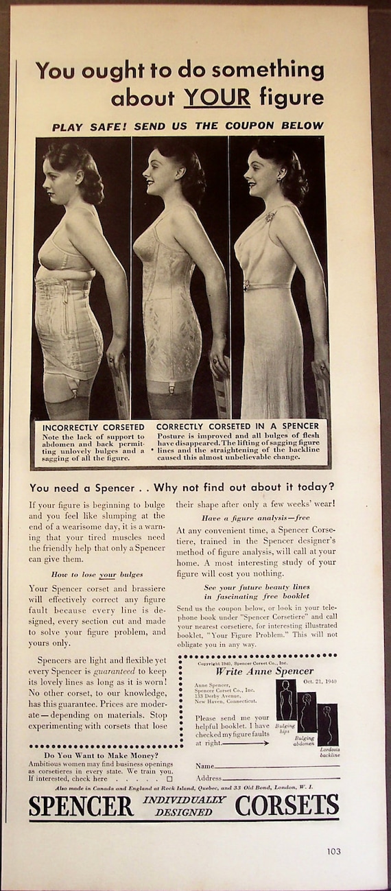 Vintage fashion AD Corsets by Spencer ladies undergarments