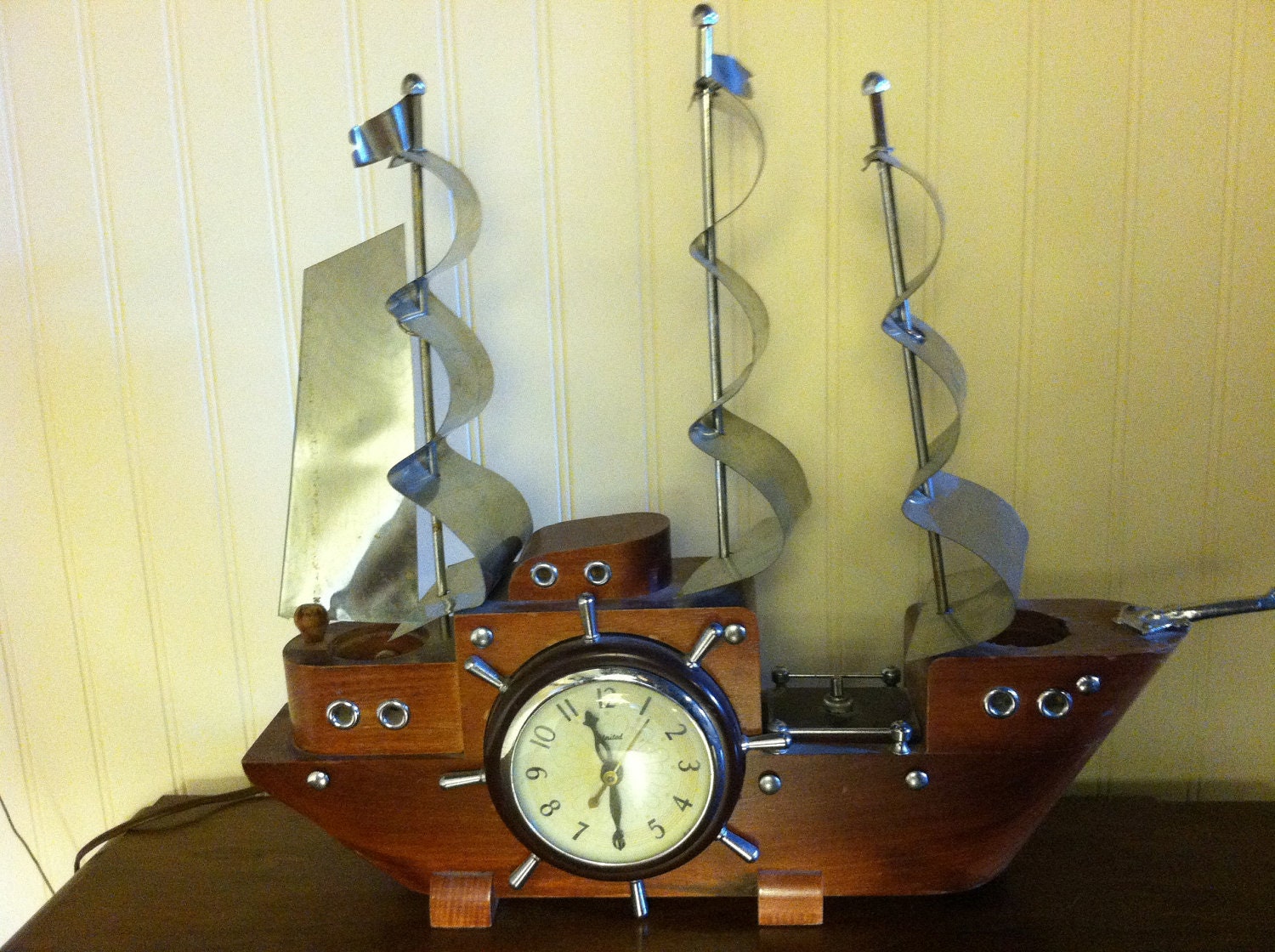 United Nautical Wooden Ship Mantle Clock by Deco2Go on Etsy