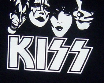 KISS rock band punk retro t-shirt S-3xl Black cotton printed FAST SHIP