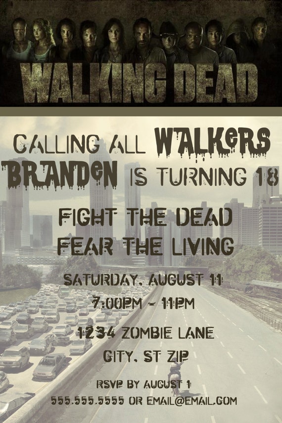 Walking Dead Party Invitations 1