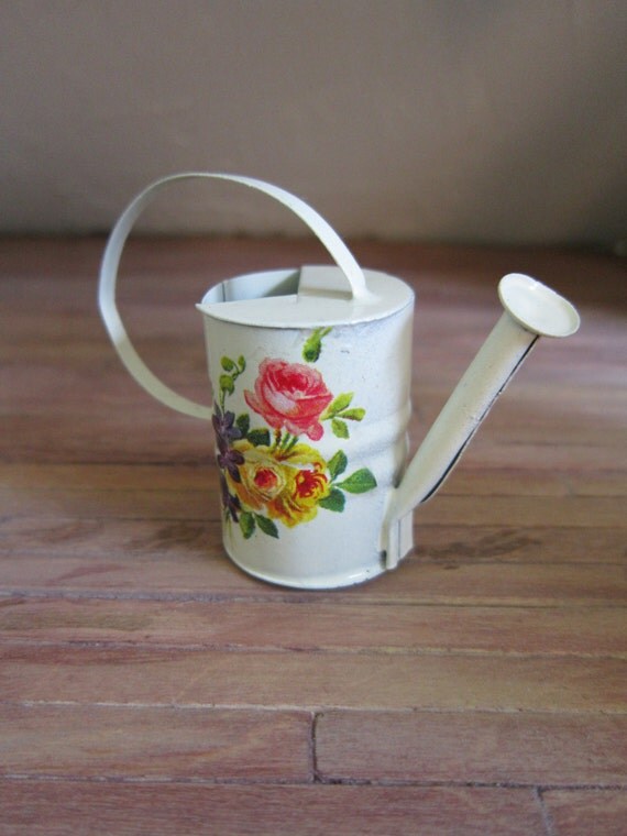 vintage dollhouse miniature watering can shabby chic floral vintage dollhouse miniature watering can shabby chic floral