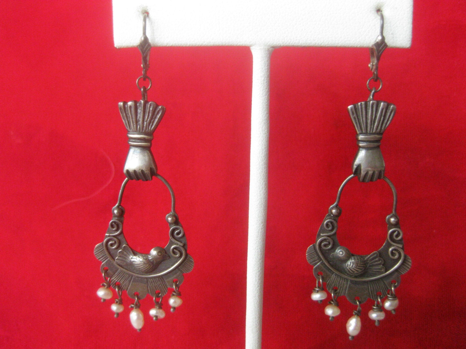 Pair of Mexican Sterling Silver Earrings by BelforAntiques on Etsy