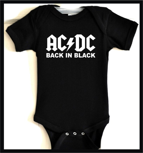 Back Black Acdc Baby Infant Bodysuit Band Clothes Back Black Acdc Baby Infant Bodysuit Band Clothes