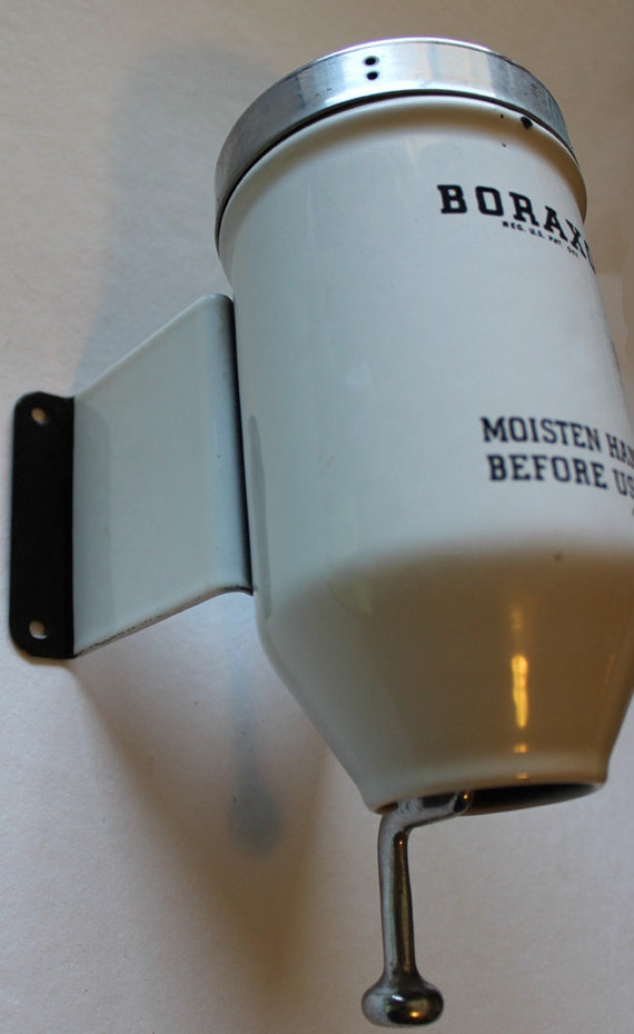Vintage 1940s Commercial Porcelain Boraxo Soap Dispenser with