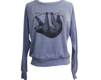 SLOTH Raglan Sweater - American Apparel SOFT vintage feel - Available in sizes S, M, L
