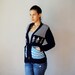 vintage NORDIC wrap sweater / 1970s maiden print sweater cardigan
