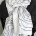 Felted Scarf White Black Wool Silk Super Soft Cobweb Hand Made