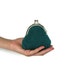 Teal Coin Purse Knitted in Soft Wool Blend