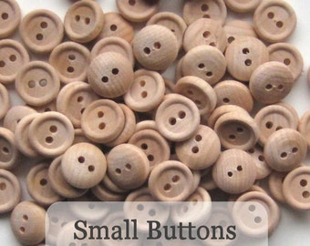 Small Unfinished Wooden Buttons 1/2 inch, Pack of 50