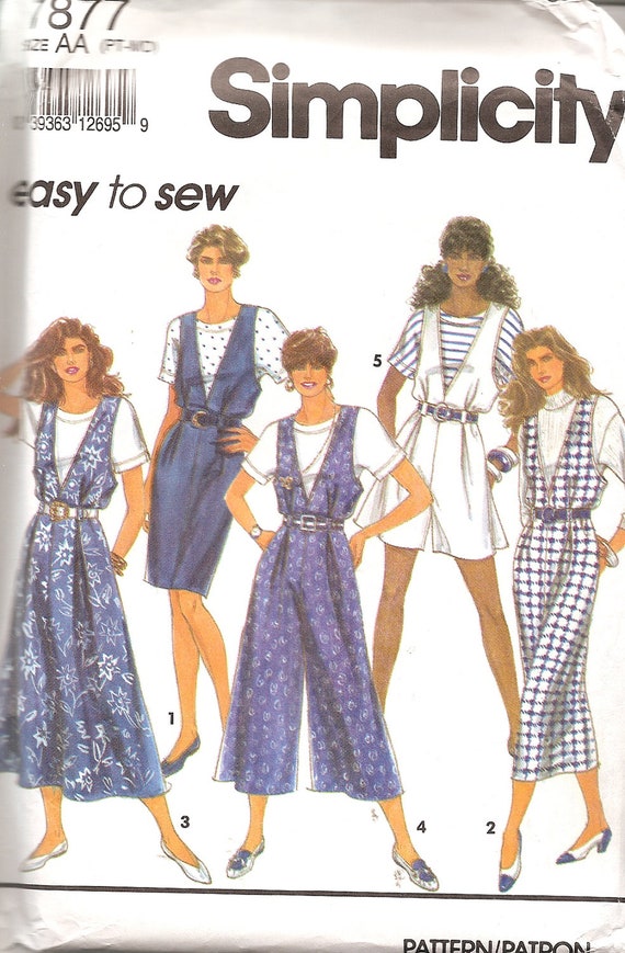 1980s Vintage Sewing Patterns 80s Jumpsuit Pattern 80s