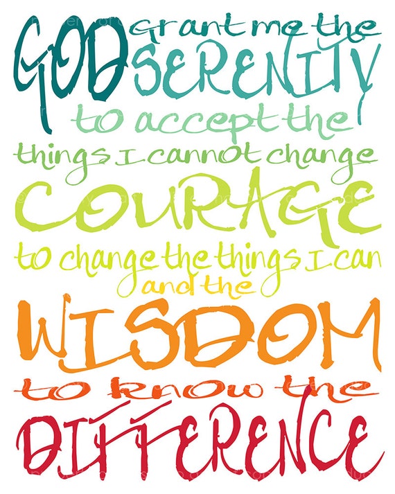 Items similar to Serenity Prayer Quote - 8x10 or 8x8 Canvas Textured