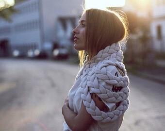 Braided Shrug in Chalk