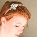 wedding hair, rhinestone and white pearl tiara, vintage bridal headband