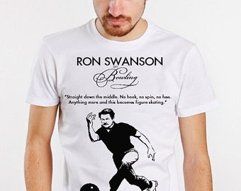 RON SWANSON funny bowling figure sk ating Quote Mens t Tee Shirt parks 
