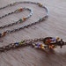 Olive Quartz Stone Pendant Tear Drop Pendant Oxidized Sterling Silver Chain Necklace CZ Accent Stations