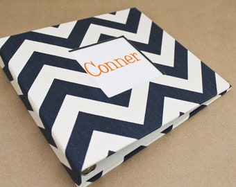 PRE-ORDER // Baby Book, Baby Gift, Baby Album, Baby Memory Book, Baby Keepsake, Modern Baby Book, Navy and White Chevron