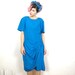S A L E 80s True Blue Wrap Silk Dress (L)