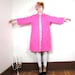 S A L E 60s Hot Pink Floral Embroidered Faux Fur Princess Coat (Xs/S)