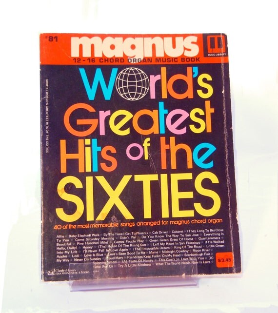 Organ Music Book World's Greatest Hits of the Sixties