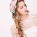 peach flower fascinator, bridal headpiece, spring wedding, bridal flower headband