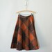Vintage 1950s 1960s Large Check Orange Autumn Brown Wool Full Skirt