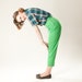 Vintage 1960s Green Pants High Waisted Cigarette Capri 1950s