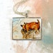 Cairn Terrier Digging For Crabs -- Puppy Dog Hand Painted Necklace, Large Rectangle, Watercolor Painting Jewelry -- 30% Off